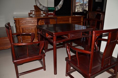非洲花梨木红木四海归一茶桌椅组合4件套书房客厅家具厂家批发